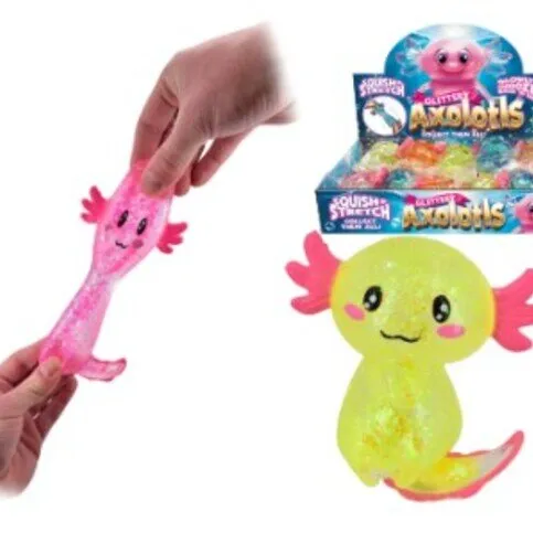 Axolotl Squidgy With Sparkly Glitter