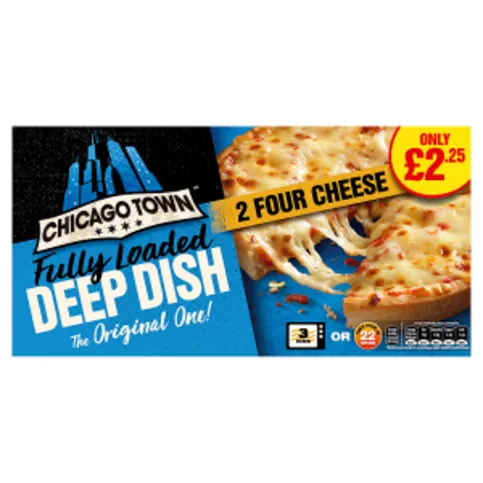 Chicago Town Fully Loaded Deep Dish Four Cheese Pizzas 2 x 148g (296g)
