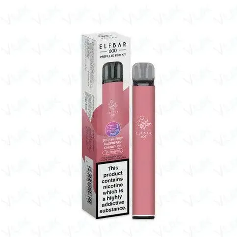 Elf Bar 600 Prefilled Pod Kit - Strawberry Raspberry Cherry Ice vape