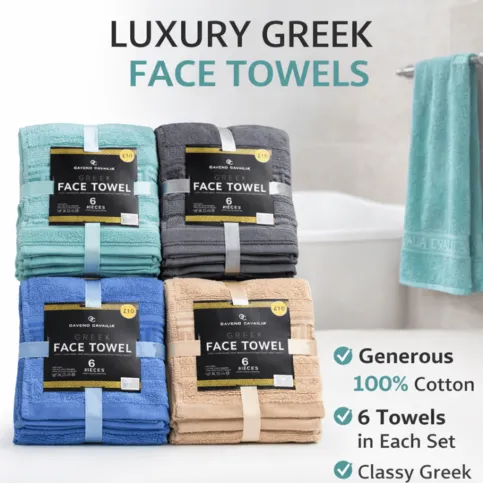 Greek Face Towel  6pieces (color may vary)