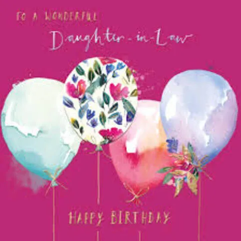 Happy Birthday greetings card for DAUGHTER IN-LAW (picture may vary)