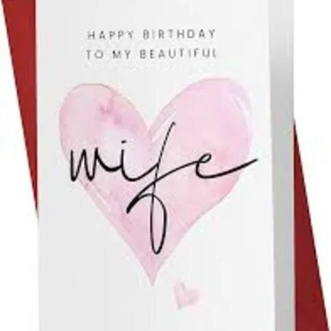 Happy Birthday greetings card for WIFE  (picture may vary)