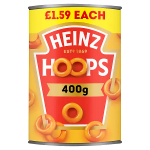 Heinz Hoops Shaped Pasta in a Juicy Tomato Sauce 400g