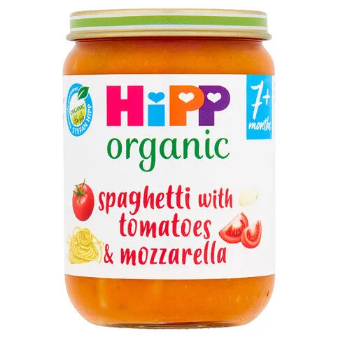 HiPP Organic Spaghetti with Tomatoes & Mozzarella Baby Food Jar 7+ Months 190g
