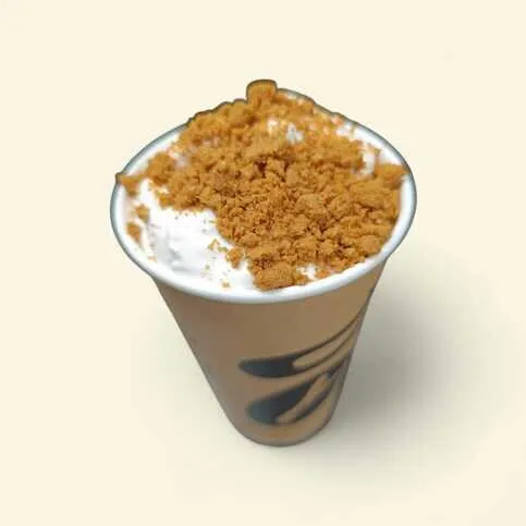 Hot Chocolate with Biscoff crumbles with cream