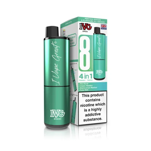 IVG 2400 Rechargeable vape kit  box of 5 Menthol Edition