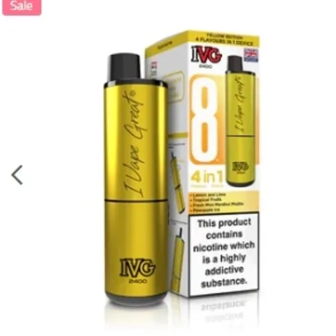 IVG 2400 Rechargeable vape kit  box of 5 Yellow Edition