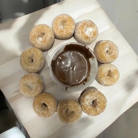 Mini sugar donuts with Dipping Sauce