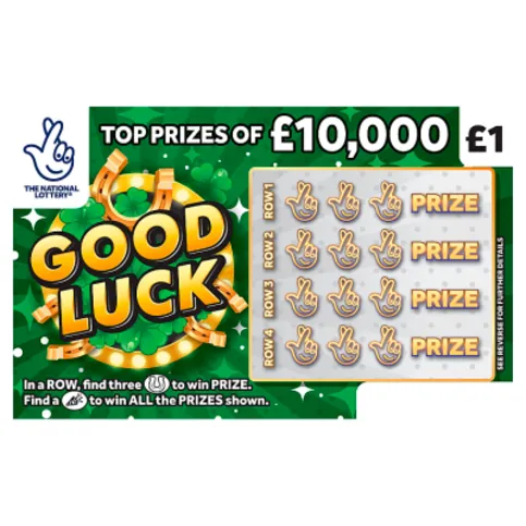 National Lottery £1 £10,000 Good Luck Scratchcard Game