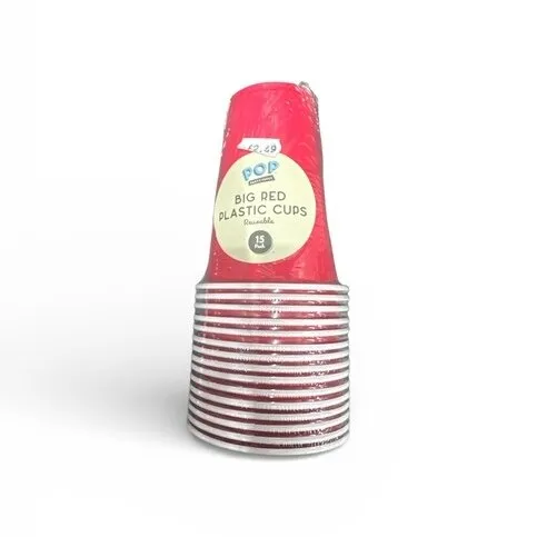 POP Party Faves Big red plastic Cups