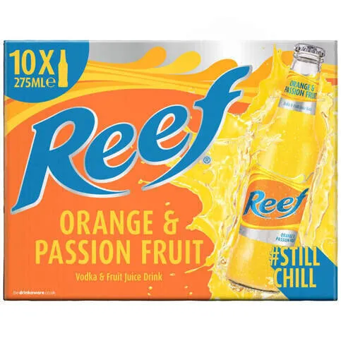 Reef Orange And Passion Fruit Vodka Mix 10 X 275ml