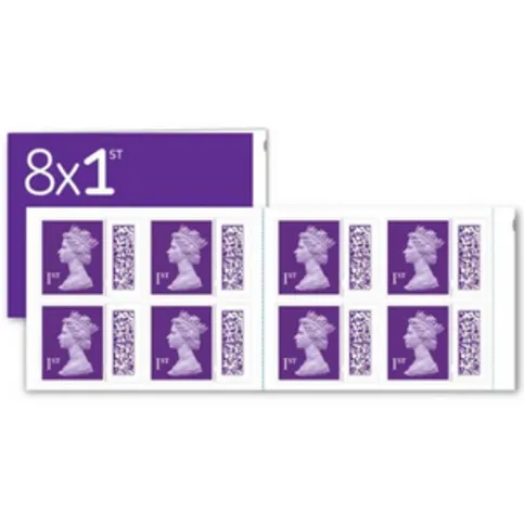 Royal Mail 1st Class Barcoded Stamp Book 8 Pack