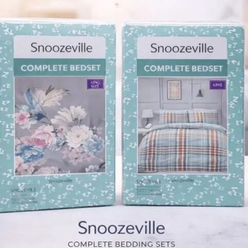 Snoozeville complete besdet KING SIZE (1 duvet cover, 1 fitted sheet, 2 pillowcases)(design and colour may vary)