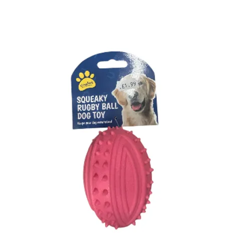 Squeaky Rugby Ball Dog Toy 