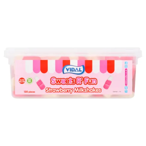 Vidal Sweets R' Fun Strawberry Milkshakes 120 Pieces 864g (bb) [ND]