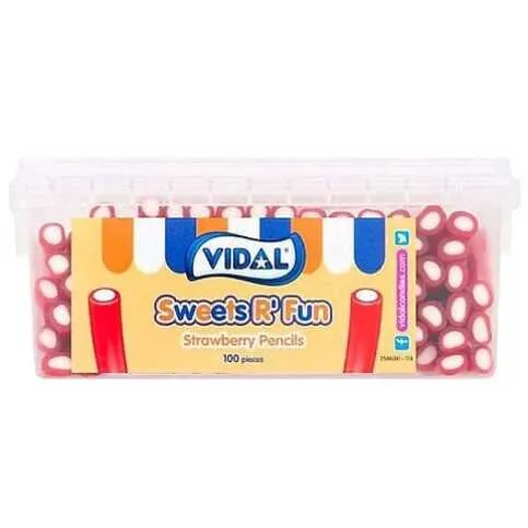 Vidal Sweets R' Fun Strawberry Pencils 100 pieces 1.2 kg