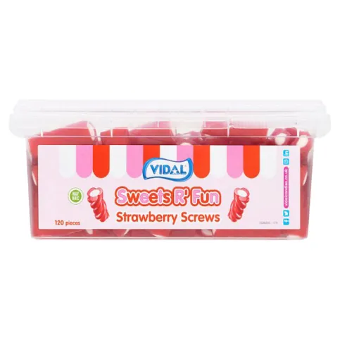 Vidal sweets R fun strawberry screws tub 780 g [ND]