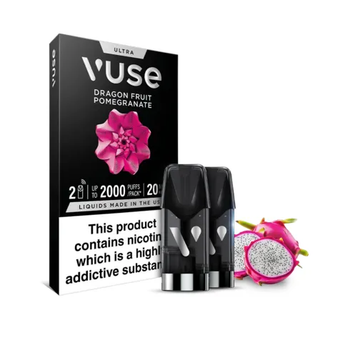 Vuse ultra dragon fruit pomegranate pod 2000 puffs 20 mg