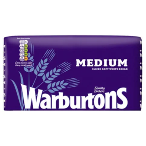 Warburtons Medium Sliced Soft White Bread 800g