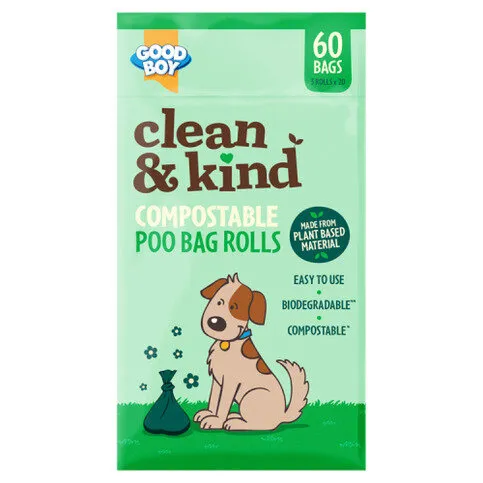 Good Boy 60 Clean & Kind Compostable Poo Bag Rolls