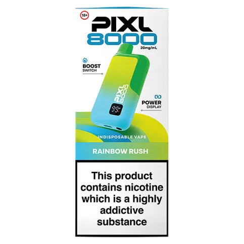 Pixl 8000 Rainbow Rush Indisposable Vape 20mg/ml