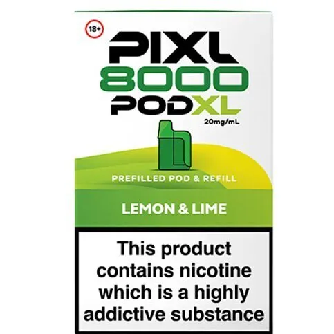 Pixl 8000 Pod XL Lemon & Lime Prefilled Pod & Refill 20mg/ml