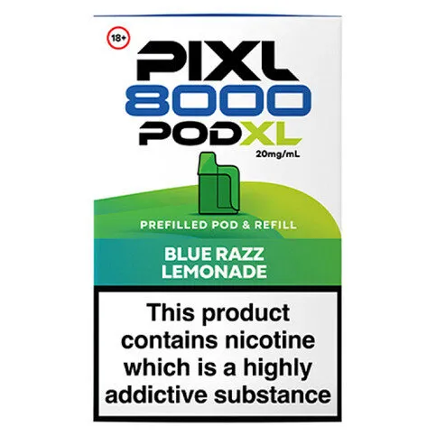Pixl 8000 Pod XL Blue Razz Lemonade Prefilled Pod & Refill 20mg/ml