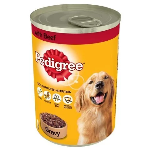Pedigree Dog Tin with Beef in Gravy 400g