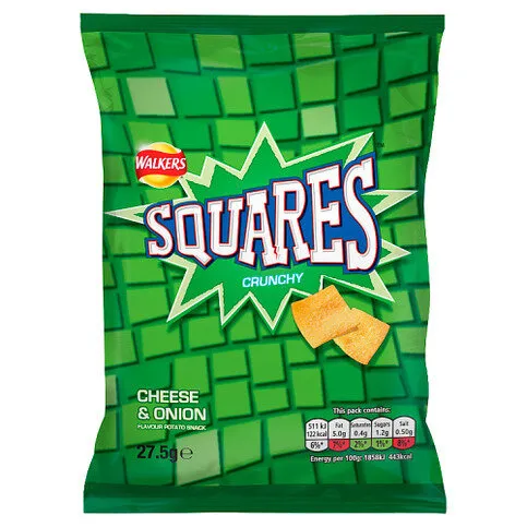 Walkers Squares Cheese & Onion Snacks 27.5g