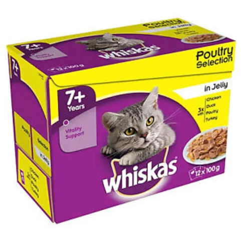 Whiskas 7+ Poultry Pouches 12 Pack