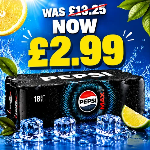 18 pack Pepsi Max - £2.99