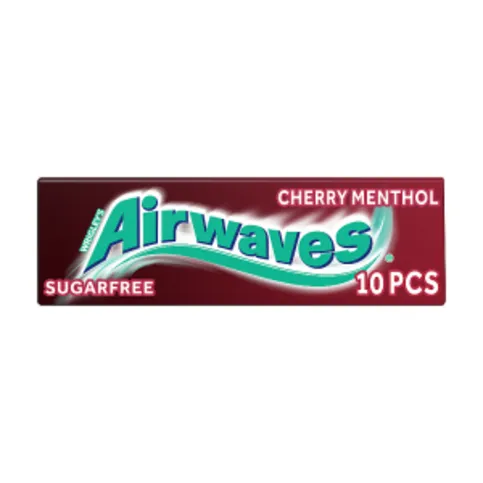 Wrigley's Airwaves Cherry Menthol Flavour Sugarfree Chewing Gum 10 Pieces 14g