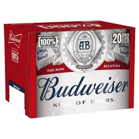 Budweiser 20 pack 300ml bottles 