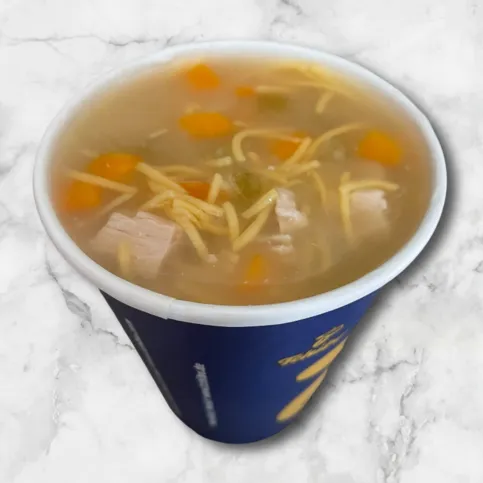 Chicken noodle soup & buttered roll