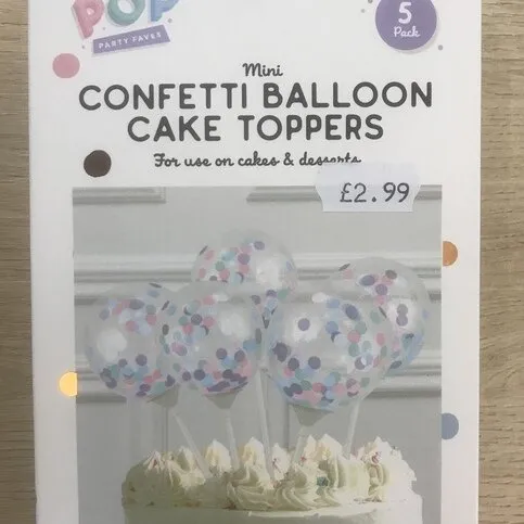 Confetti balloon cake toppers