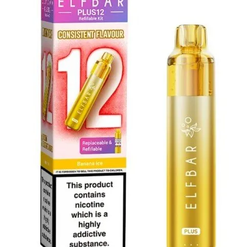 Elfbar plus12 Banana ice vape with extra free refill pod