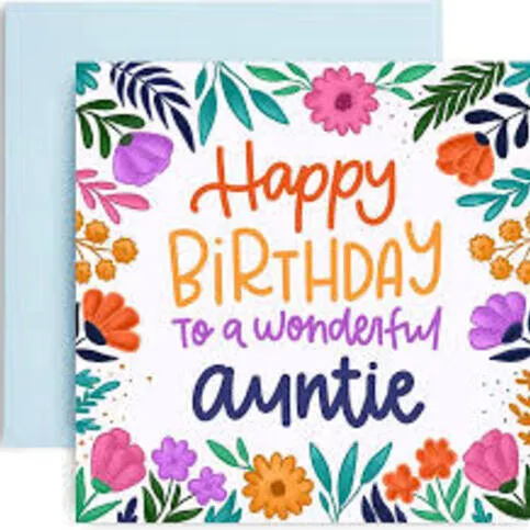 Happy Birthday greetings card for AUNTIE  (picture may vary)