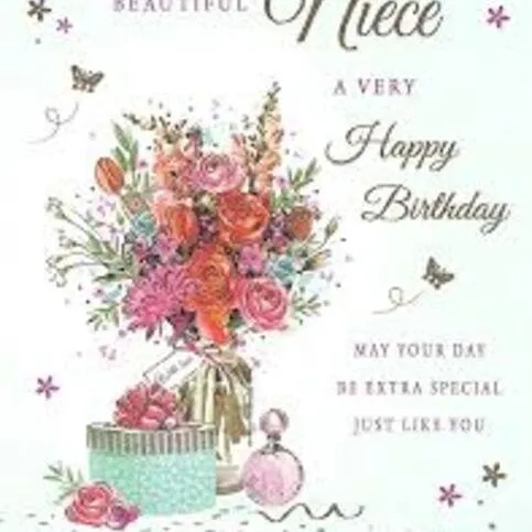 Happy Birthday greetings card for NIECE picture may vary)