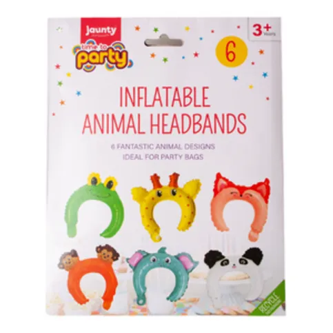Inflatable Animal Headbands 6 Pack