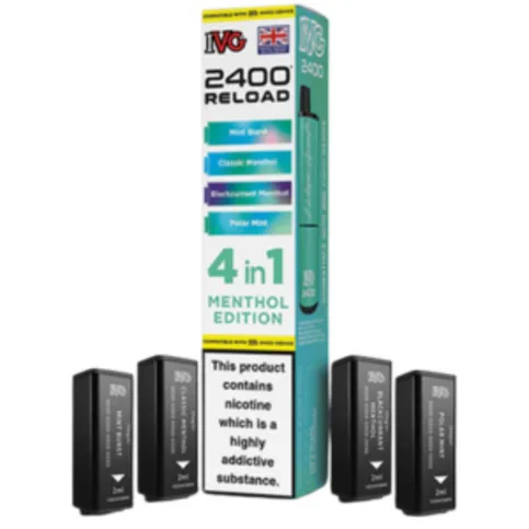 Ivg 2400 Menthol Edition 4 In 1 20mg reload refill pod