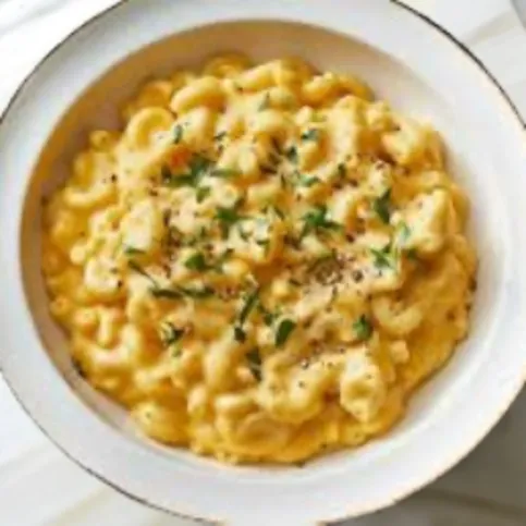 Macaroni cheese & chips 