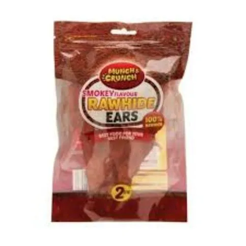 Munch Crunch Smokey Rawhide Ears Twin Pack