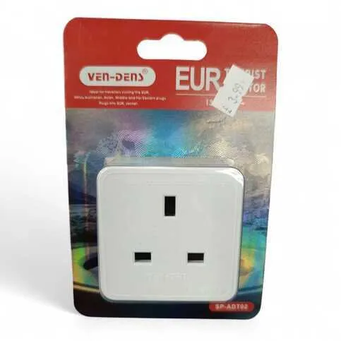 VEN DENS EUR Tourist adaptor ideal for europe, africa, austrailan, asian middle and far eastern plugs
