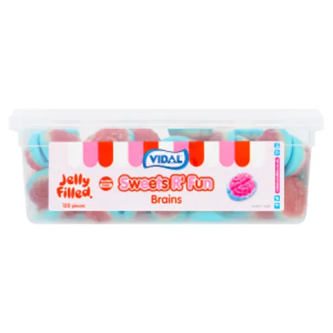 Vidal 120 Jelly Filled Sweets R' Fun Brains 780g [ND]