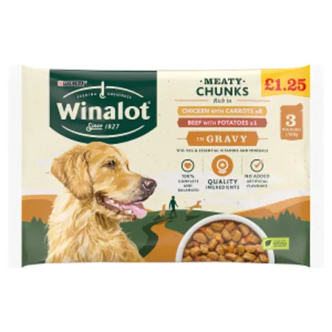 Winalot Chicken & Beef in Gravy 3 x 100g (300g)
