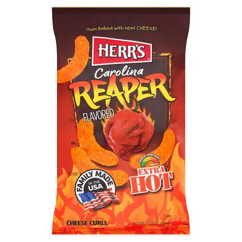 Herr's Carolina Reaper Flavoured Cheese Curls 184g