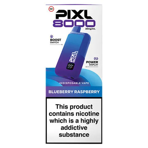 Pixl 8000 Blueberry Raspberry Indisposable Vape 20mg/ml