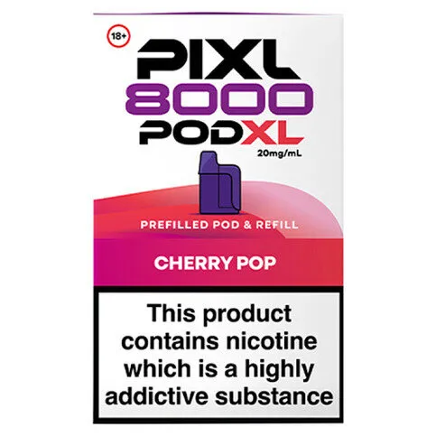 Pixl 8000 Pod XL Cherry Pop Prefilled Pod & Refill 20mg/ml