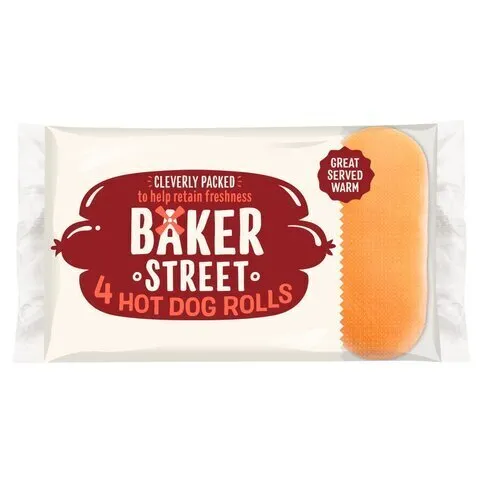 Baker Street Hot Dog Rolls 4 Pack