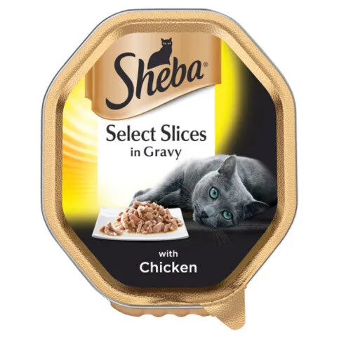 Sheba Select Slices Adult 1+ Wet Cat Food Tray with Chicken in Gravy 85g